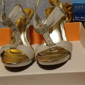 De Blossom Collection Silver and Gold Heels
